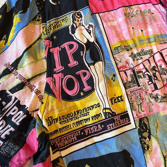 Guess Las Vegas Vintage Graphic Men's Button Down Short Sleeve Shirt, XL - Picture 2 of 12